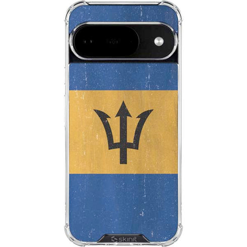 Barbados Flag Distressed Google Pixel 10 Clear Case